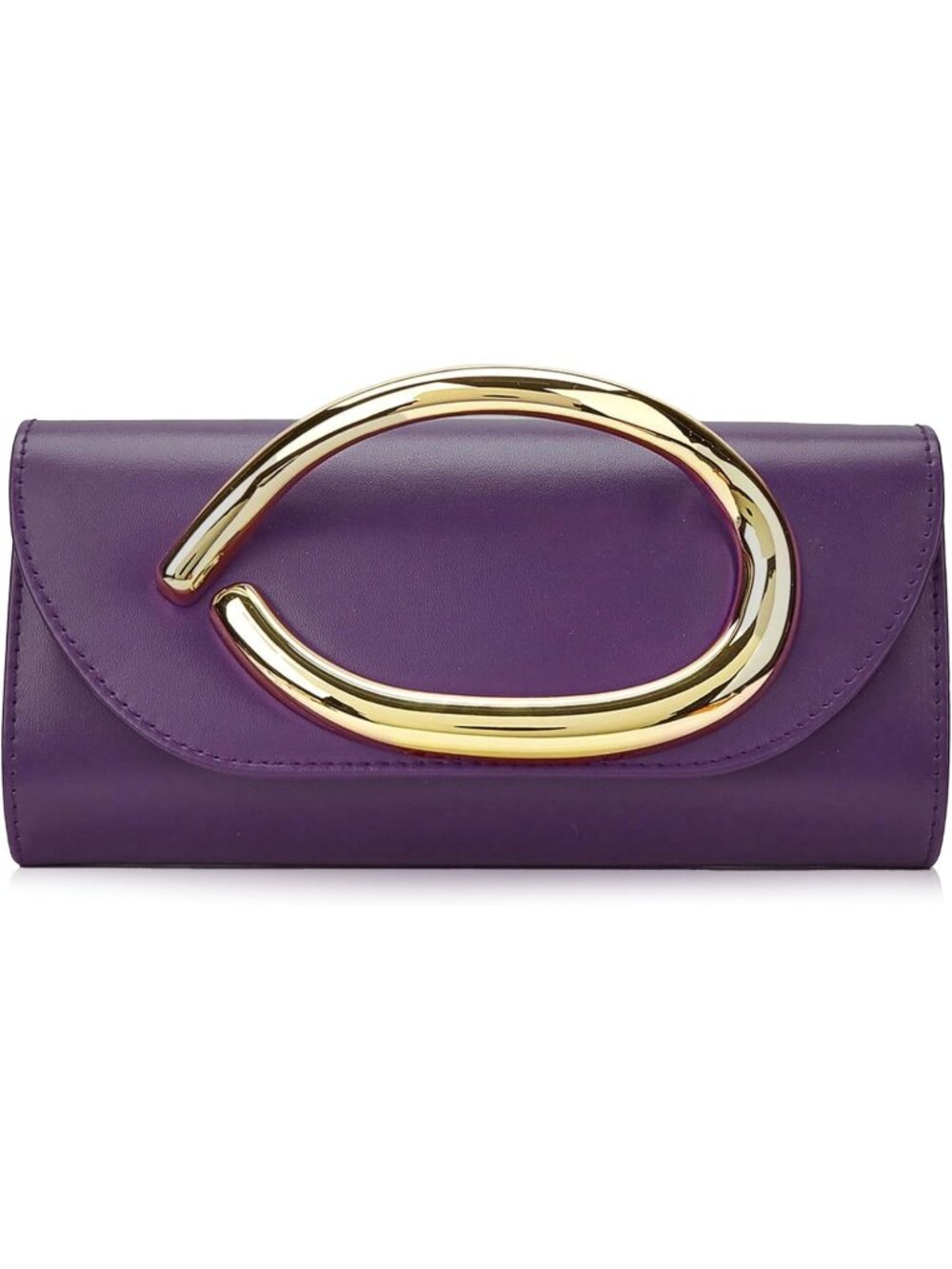 〽️ Women's Purple Metal Handle Chain Wedding Party Evening Clutch Purse